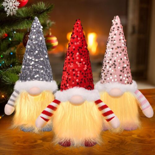 3PCS Christmas Gnomes Lighted Gnomes Christmas Decorations for Home, Handmade...