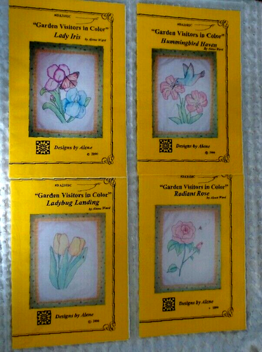 GARDEN VISITORS Wall Quilt Patterns FOUR Designs Flowers Butterflies Alene Ward - Picture 7 of 11