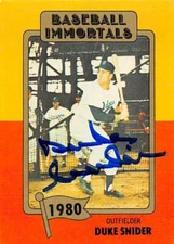 Duke Snider autographed Baseball Card Dodgers 1980 TCMA Baseball Immortals #170