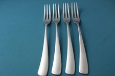 4 Dinner Forks Studio William LARCH SATIN Stainless China Modern 8 1/4"