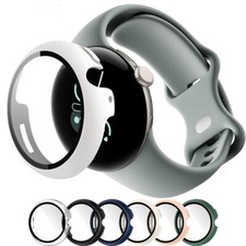 Glass Case for Google Pixel Watch 3 41/45mm Full All-Around PC Protective Cover