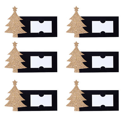 Weihnachtsgeschirr Karte und Gold Glitzer 6 Stück Baum Tischkarten