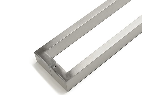 Door Handle Entry Handles Satin Nickel Bar Pull Square Knob Hardware Modern - Picture 11 of 17