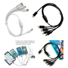 4-Way USB Charging Cable, Portable 1 in 4 Out Multi-port Charge Cord USB