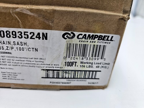 Catena per anta Campbell T0893524N 100FT #35 limite di carico funzionante 106LBS - Foto 5 di 7