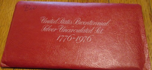 1976 Silver Uncirculated Mint Set U.S. Mint Bicentennial 3 Pc Ike $ 50c 25c