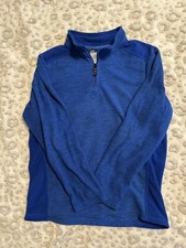 Champion Kids Quarter Zip Boys Fleece Pullover Blue L 12/14 T2
