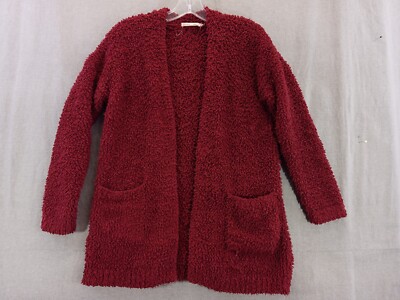 Pink Republic sweater Women extra small Burgundy Wine open front