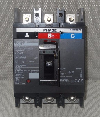 Schneider Square D PowerPact QDP32225TP QD 523789P7 225A Circuit Breaker