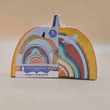 FAO Schwarz wood building blocks. Fruit Stacker. 5pc Set. New Sealed.