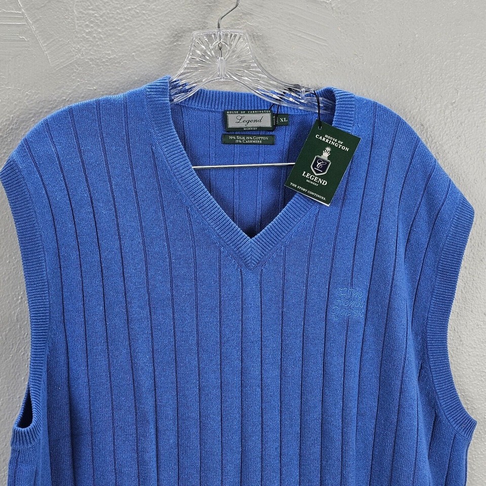 House Of Carrington Legend XL Cashmere Blend Vest Logo Embroidered New with Tag eBay