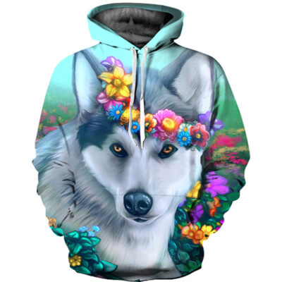 New Cool Galaxy Wolf Women Men 3D Print Hoodies Pullover