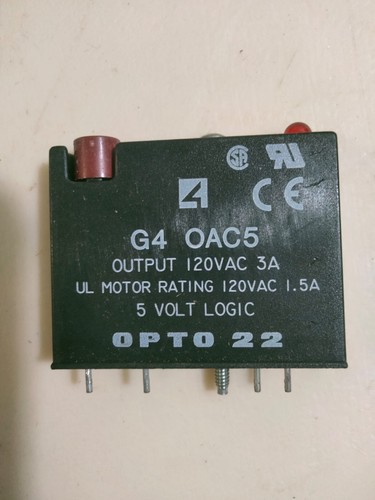 NEW OPTO 22 G4 OAC5 OUTPUT 120VAC 3A ,UL MOTOR RATING 120VAC 1.5A , 5 VOLT LOGI