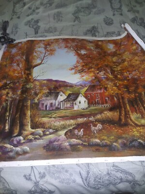 Maxine Freeman Oil On Canvas '' Fall Scene'' UnFramed Canvas Only Signed 24'' x 29''
