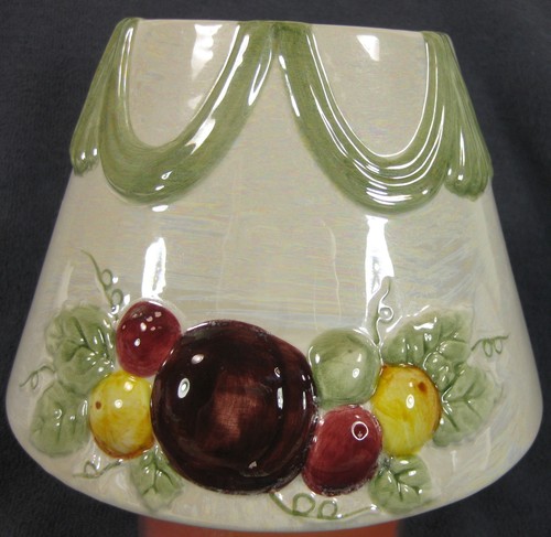 Yankee Candle Medium/Large Jar Shade Fruits Plum Iridescent Green Swag - Picture 3 of 6