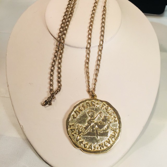 Coin Gold Medallion Necklace from Caesars Palace Las Vegas