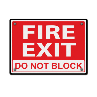 Horizontal Metal Sign Fire Exit Do Not Block A Weatherproof Street Signage