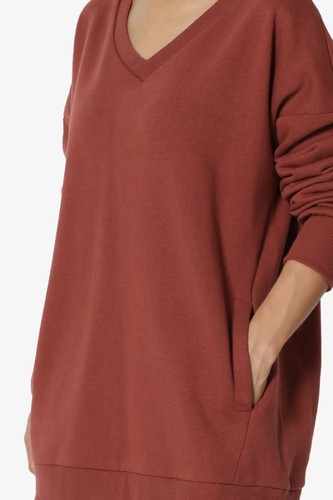 TheMogan S~3X Casual Cozy Oversized V-Neck Fleece Pullover Sweatshirts - Picture 48 of 229