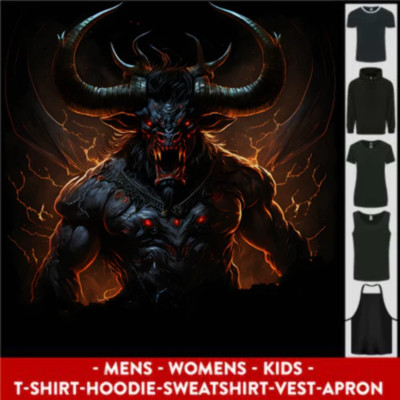 Demonic Bull From Hell Evil Demon Herren Damen Kinder Unisex