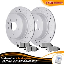 For Nissan 350Z 370Z Maxima Rear Drilled Brake Rotors + Ceramic Brake Pads