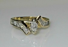 .55 cttw Natural Diamonds 14k Solid Yellow Gold Ring Sz 4.5