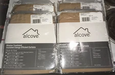 🌤 NiP 4X Lot/Set Alcove Dual Header Valance 60" x 16" Color Camel InsL Curtains