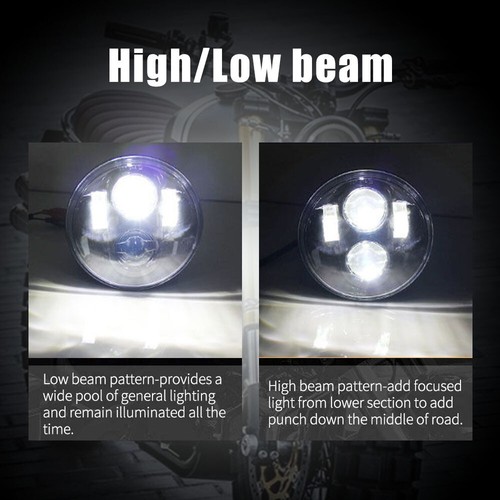 5,75" LED Phare de projecteur de moto Feux de route et bas pour Harley Triumph - Photo 2/9
