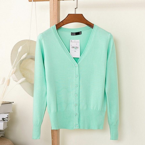 Laydies Women Cardigan Long Sleeve Ladies Knitted Top Outwear Size 8 10 12 14 16 - Picture 17 of 24