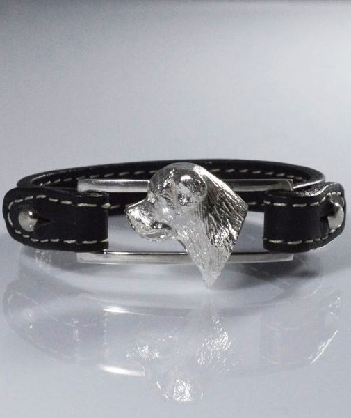 Rottweiler 3D Echtlederarmband In 925 Silber Luce-image