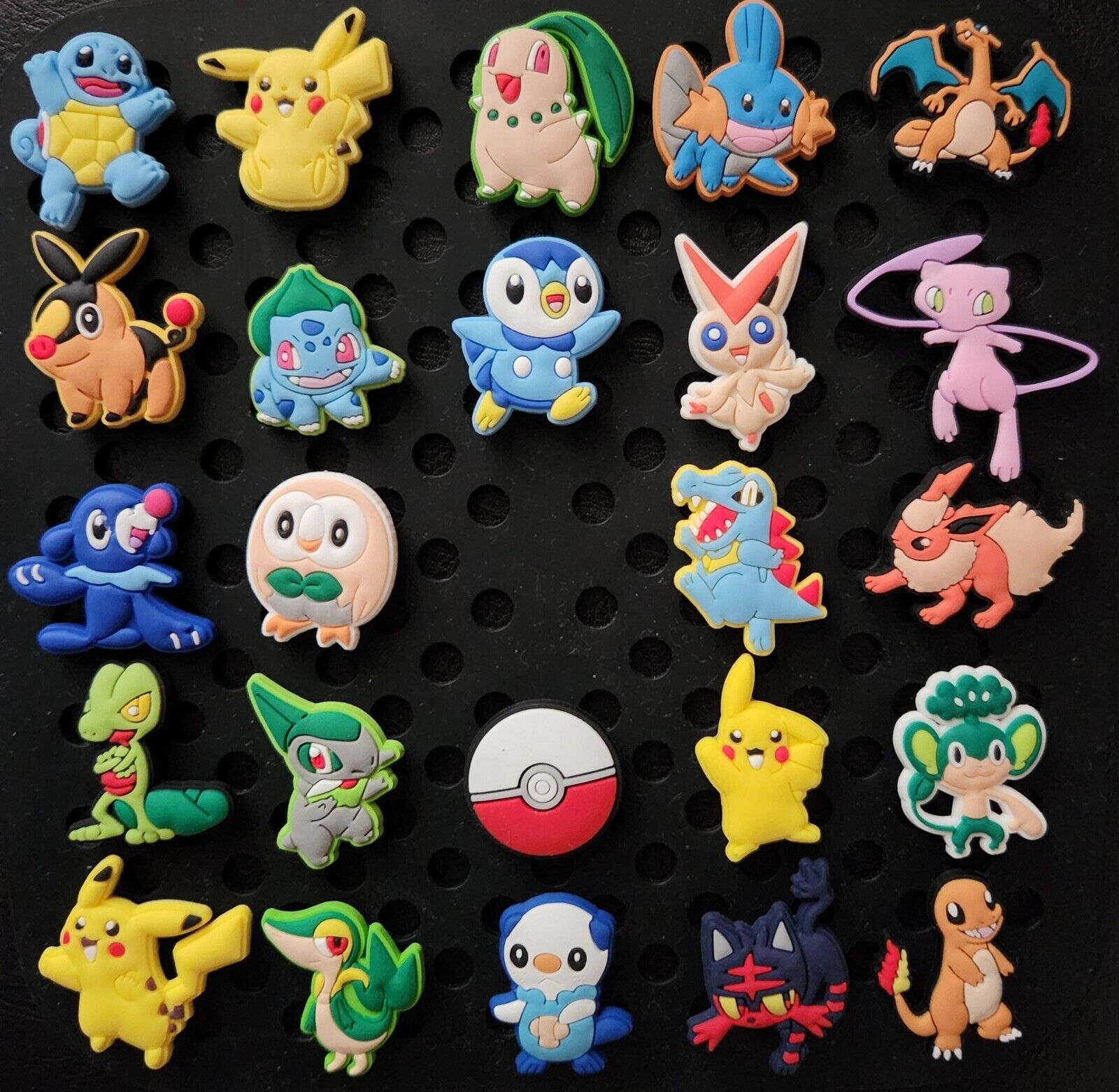 6 x POKEMON CROC JIBBITZ SHOE CHARMS PARTY FAVOR CAKE DECORATION