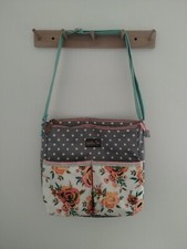 Matilda Jane Floral Polka Dot Diaper Bag Pink Peach Gray Baby Tote