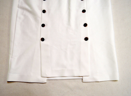Witchery Womens White Lined Pencil Button Skirt Size 12 A Few Flaws - Picture 7 of 18