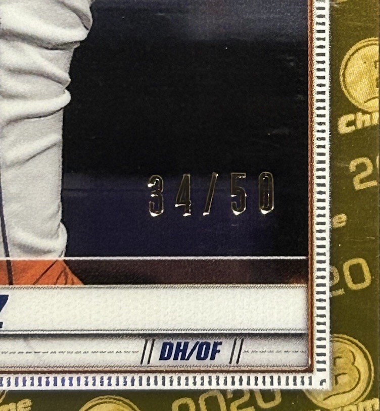 2020 Bowman Chrome Yordan Alvarez Gold Refractor RC #’d 34/ 50 PSA 9 🔥🔥🔥 view 3