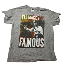 Young Guns Shirt Mens Large Gray I’ll Make You Famous Western Movie Graphic Tee