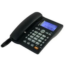 Corded Caller ID Telephone - Landline Home Phones - Blue Backlight Black