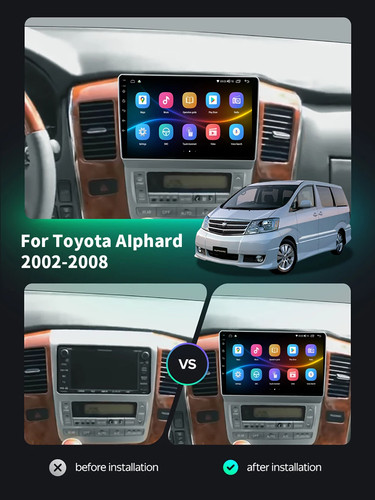 Reproductor multimedia de radio de coche estéreo GPS para Toyota Alphard 2002-2008 - Imagen 23 de 40