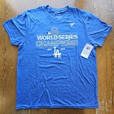 Fanatics Los Angeles Dodgers 2024 World Series Champions T-Shirt Size L Blue NEW