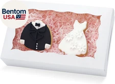 50Pcs Cookie Boxes 7" X 4 3/8" X 1 1/2" Inch, Bakery Boxes with Window Treat Box