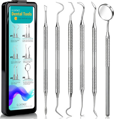 Dental Tools, Dental Pick for Teeth Cleaning, Stainless Steel Hygiene Kit with T