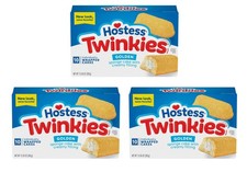 3 Boxes Hostess Twinkies Snack Cakes Golden Sponge Cake w/Cream Filling 13.58 oz