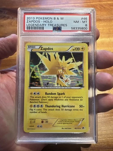 Pokemon Card Zapdos Holo Rare PSA 8 Mint, Legendary Treasures 46/113, 2013