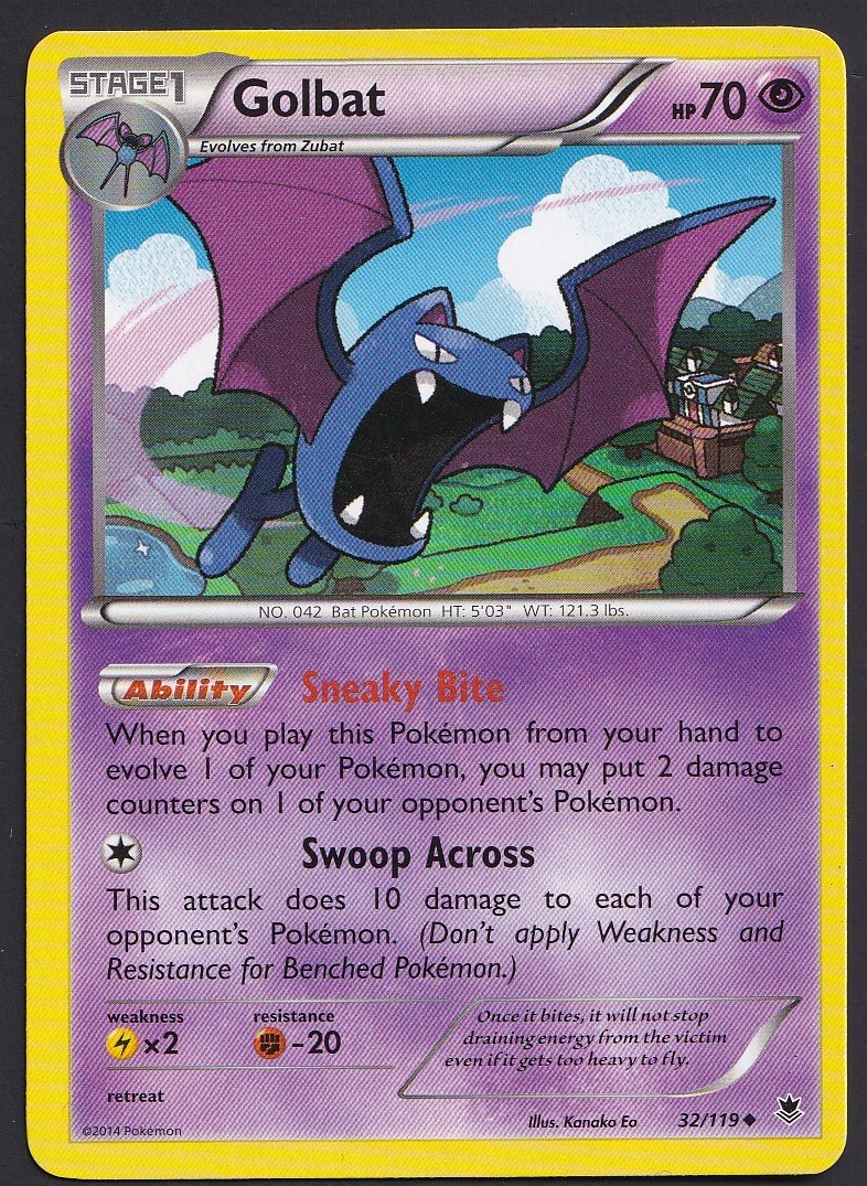 Golbat 32/119 XY Phantom Forces Pokemon Regular Uncommon LIGHTLY PLAYED LP