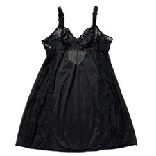 Victoria  s Secret Women Y2K 2004 Black Lace Sheer Babydoll Slip L