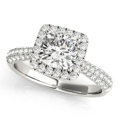 Best Sale! Halo-Verlobungsring 2 kt DE/VS Lab-gezüchtet Kissenschliff Diamant Platin