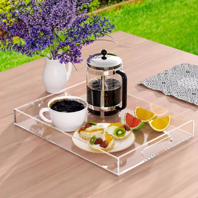 1pc Transparenter Acryl Tablett für Nachtisch Früchte Snacks Rechteckig Display - Bild 4 von 4