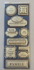 Anna Griffin 10-piece Raised Sticker Sheet, Family, Memories, Love