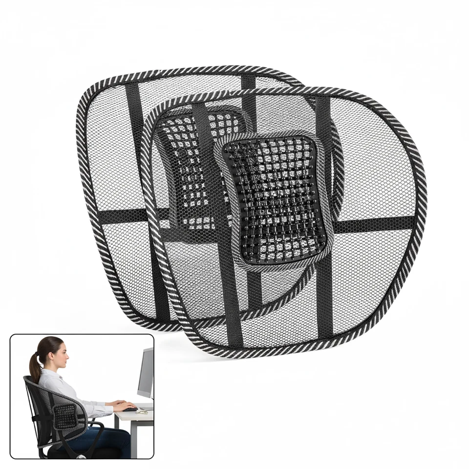 ROBERTAGOR DRIWEI COPPIA SCHIENALE DA AUTO RETE TRASPIRANTE SUPPORTO LOMBARE SEDIA UFFICIO CA02452