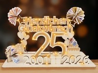 Geldgeschenke Geburtstag Holz Schild Mit LED Lichterkette 25 Silberhochzeit Deko