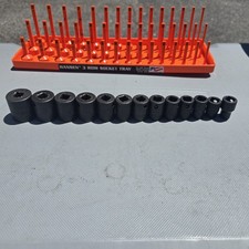Snap-on Tools Usa 12pc Metric 8mm-19mm Shallow Impact Socket Set 38 Drive 6pt. Snap-on Tools Usa 12pc Metric 8mm-19mm Shallow Impact Socket Set 38 Drive 6pt.