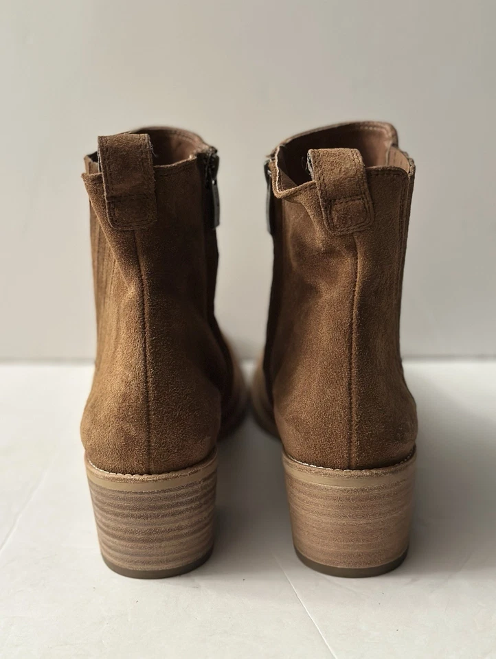 Paul Green Sante Zip Ankle Booties Size US 9M Brown Suede Western NEW $520 - Image 3 of 4